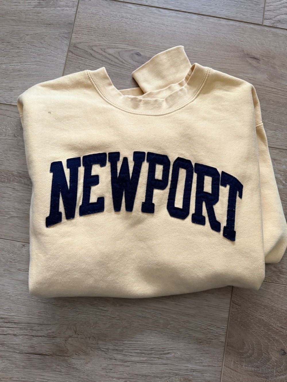 Newport Yellow Crewneck Sweatshirt with Navy lettering